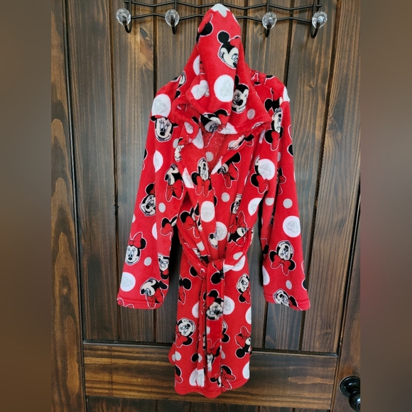 Disney Other - Minnie Mouse hooded robe with attached belt